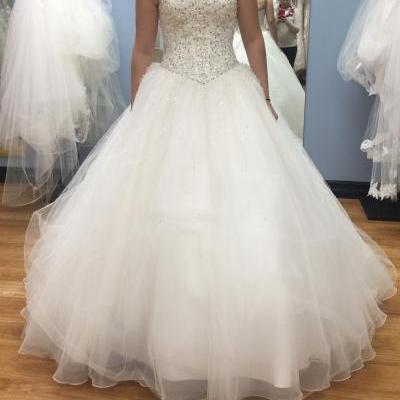 Pretty Beaded Sweetheart Ball Gown Wedding Dress With Beaded Bodice UK12798