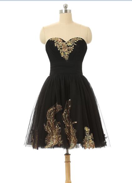 black and gold graduation dress