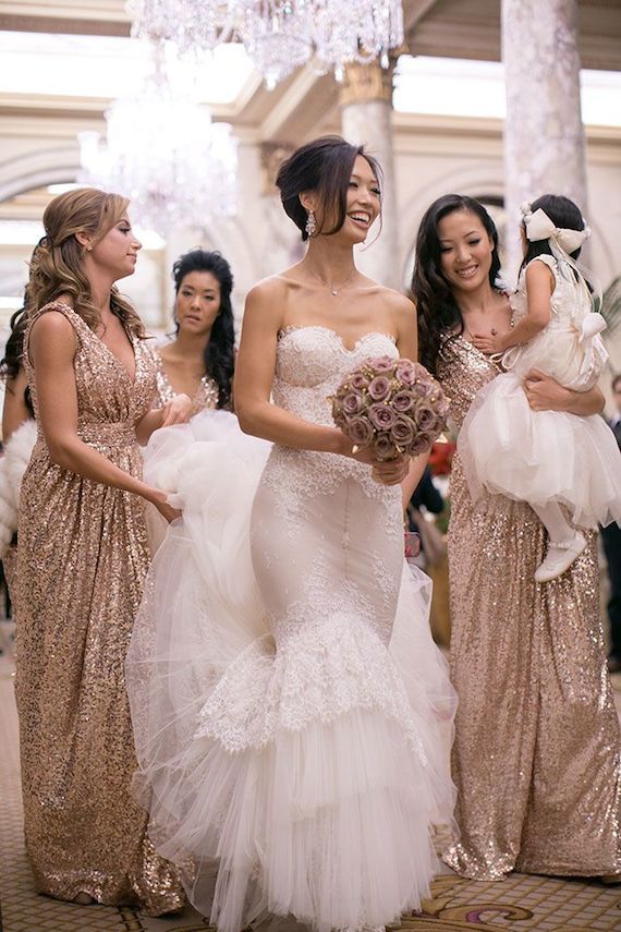 gold sparkle bridesmaid dress