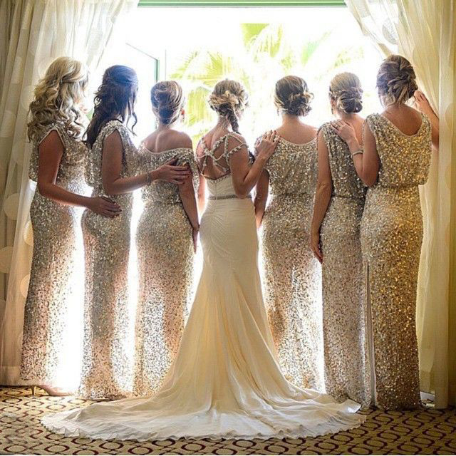 long sequin bridesmaid dress