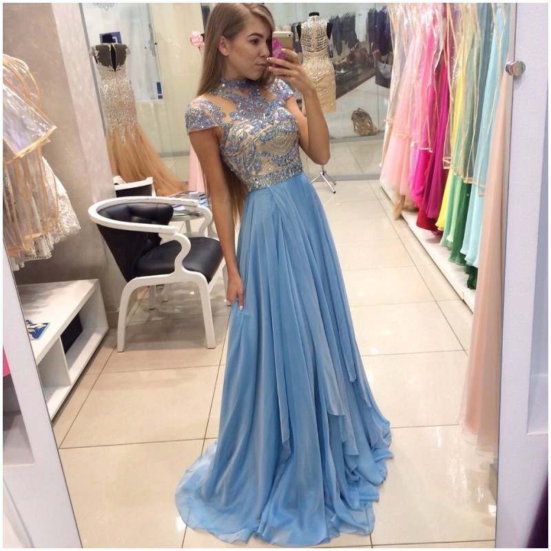 long prom dresses with short sleeves