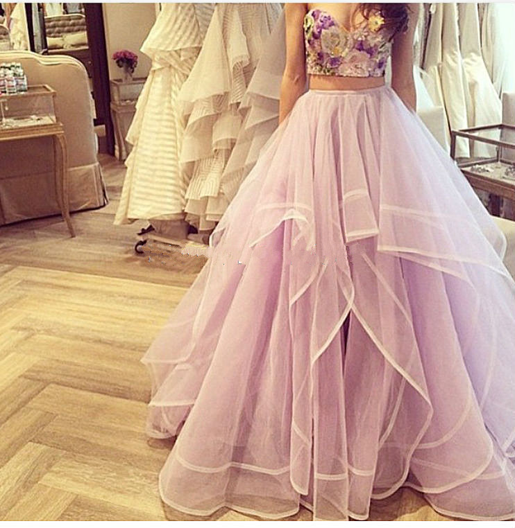 beautiful two piece prom dresses