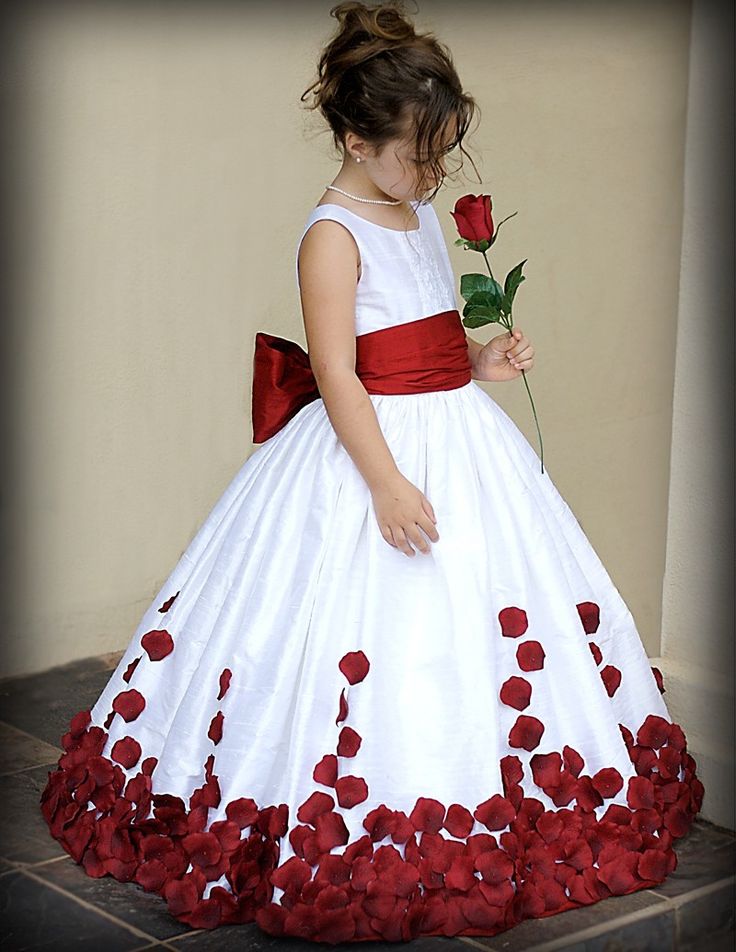 red rose flower girl dresses