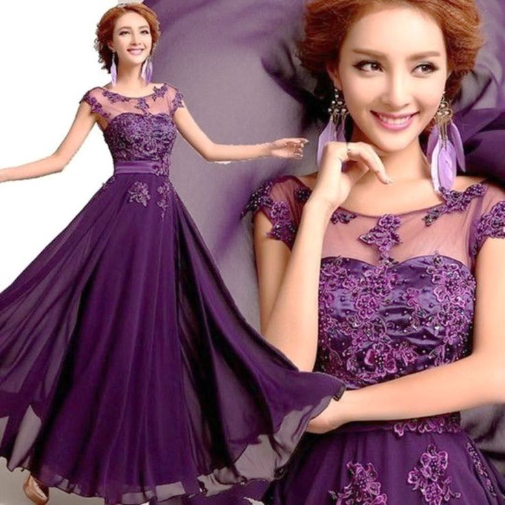 elegant purple bridesmaid dresses