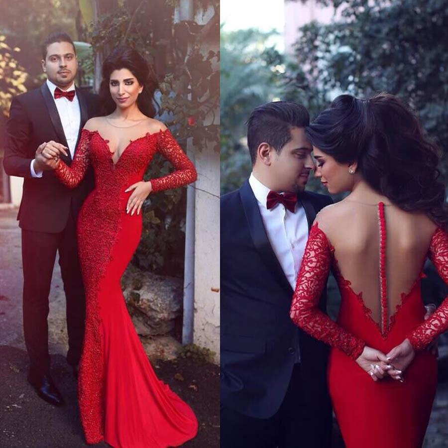 red dress evening wear