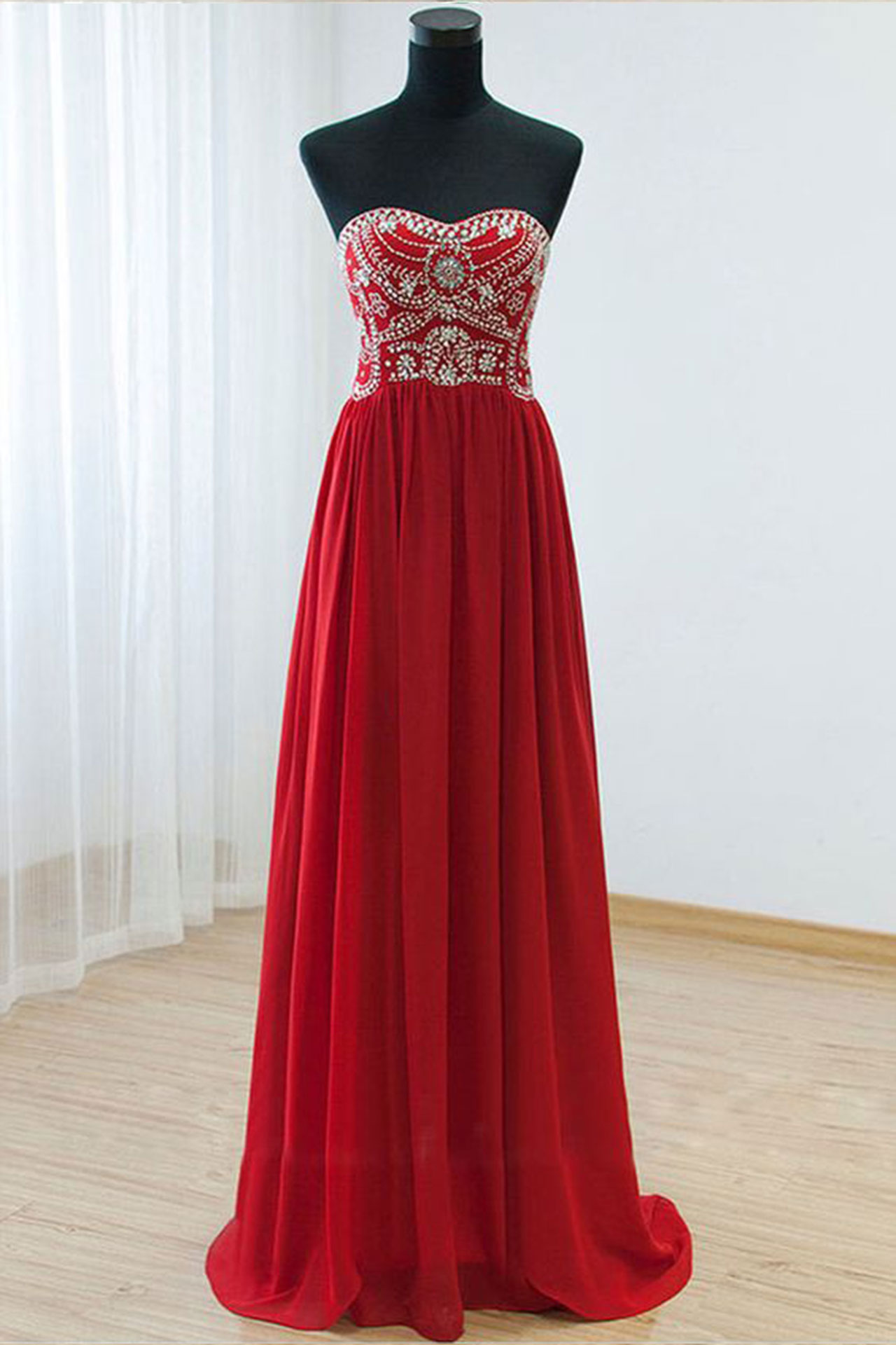 strapless floor length gown