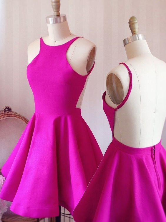 hot pink halter neck dress