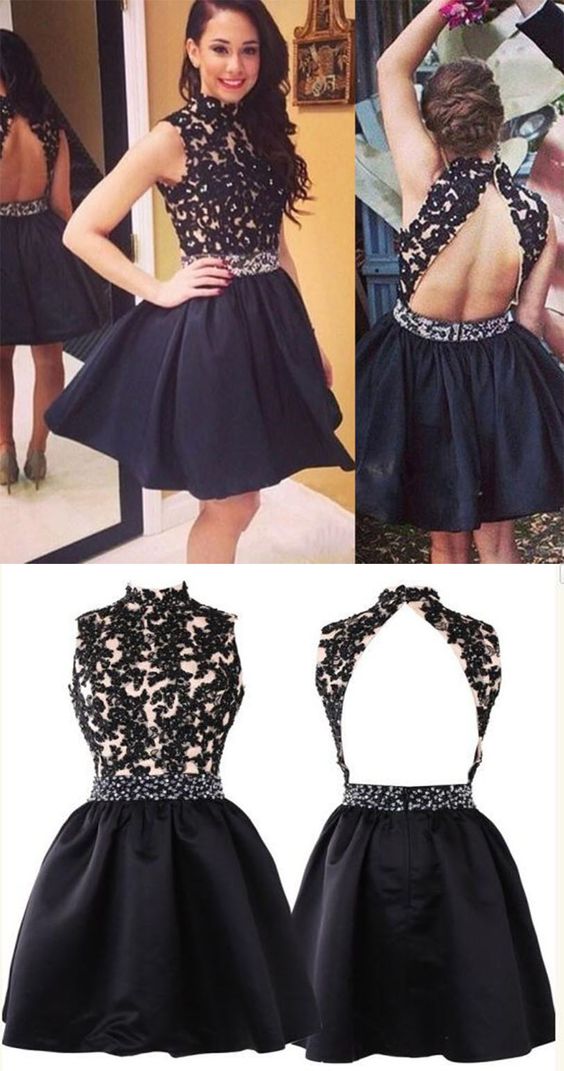 black fitted homecoming dresses
