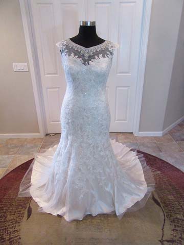 Plus Size Mermaid Sheer Lace Wedding Dresses Gowns Uk4271 on Luulla
