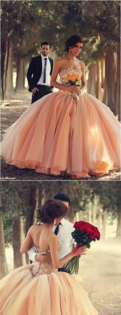Charming Peach Color Quinceanera Dresses For 15 Year Ball Gown Luxury ...