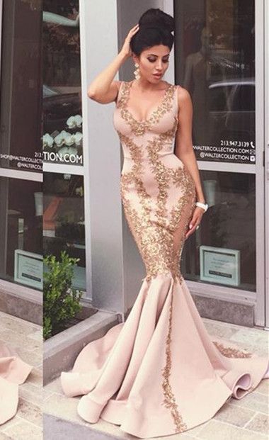 pink and gold prom