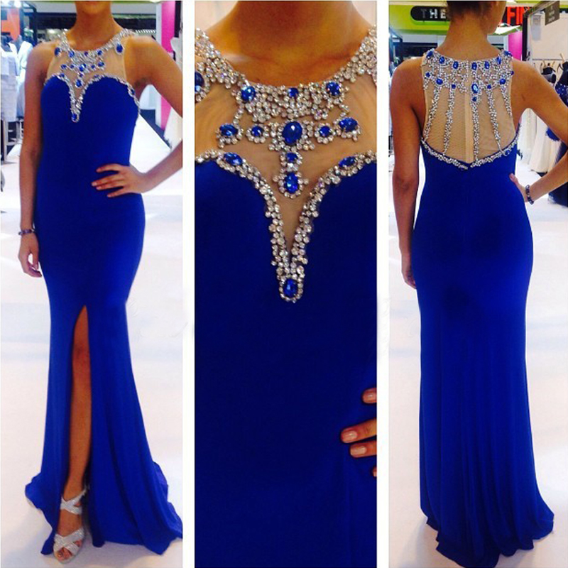 Long Evening Dresses,Royal Blue Evening Gowns,Mermaid Party Dresses