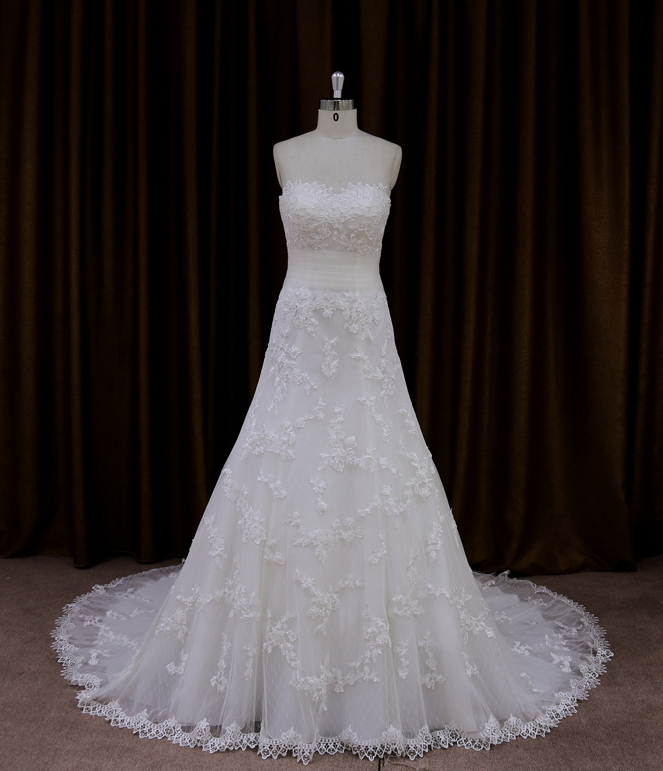 Exquisite Strapless A Line Wedding Dress With Detachable Jacket UK8096 ...